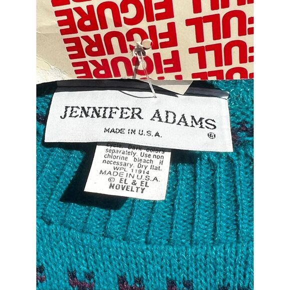 Jennifer Adams Vintae Made In The US Silly Goose Blue Sweater plus 22w 2xl - Picture 5 of 6